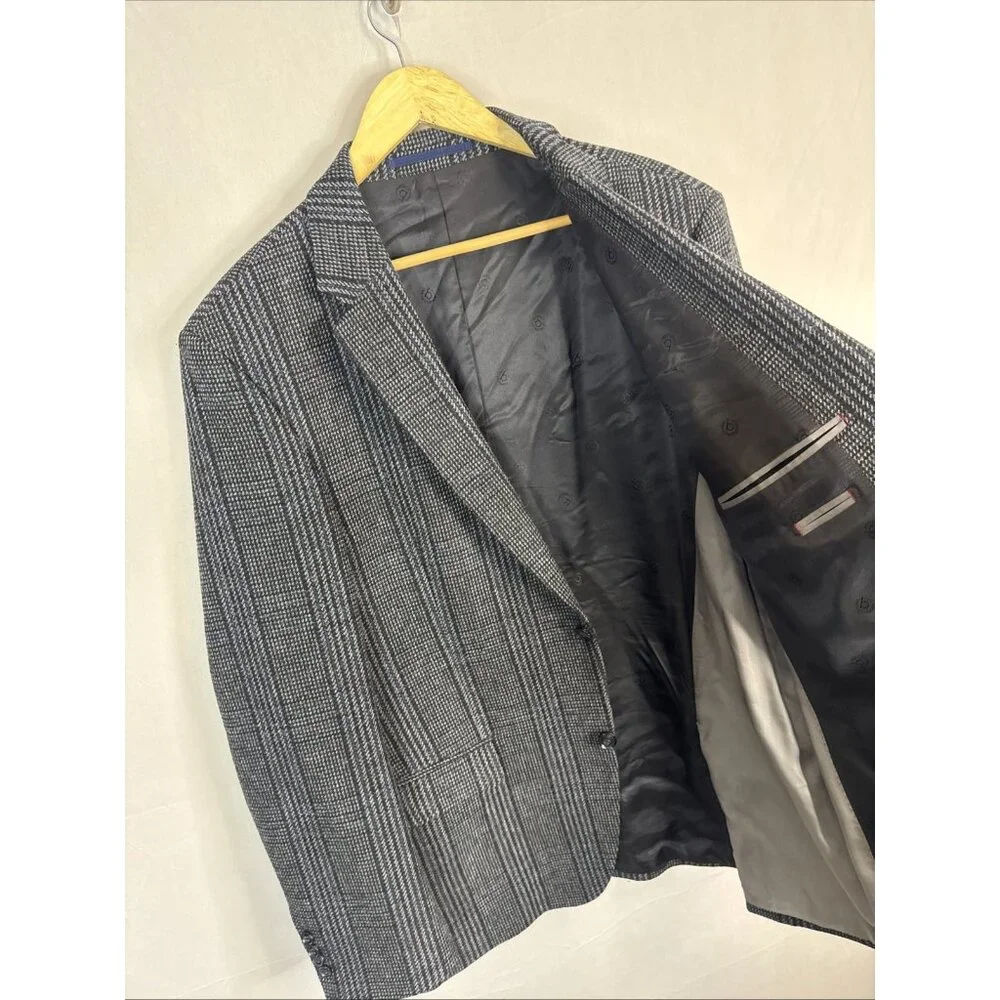 Bugatti Wool Sport Coat Men 44 44R‎ Gray Textured Blazer